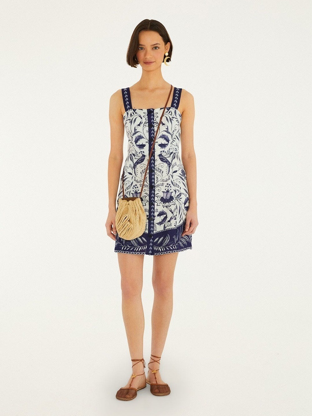 Farm Rio Off-White Nina Mini Dress